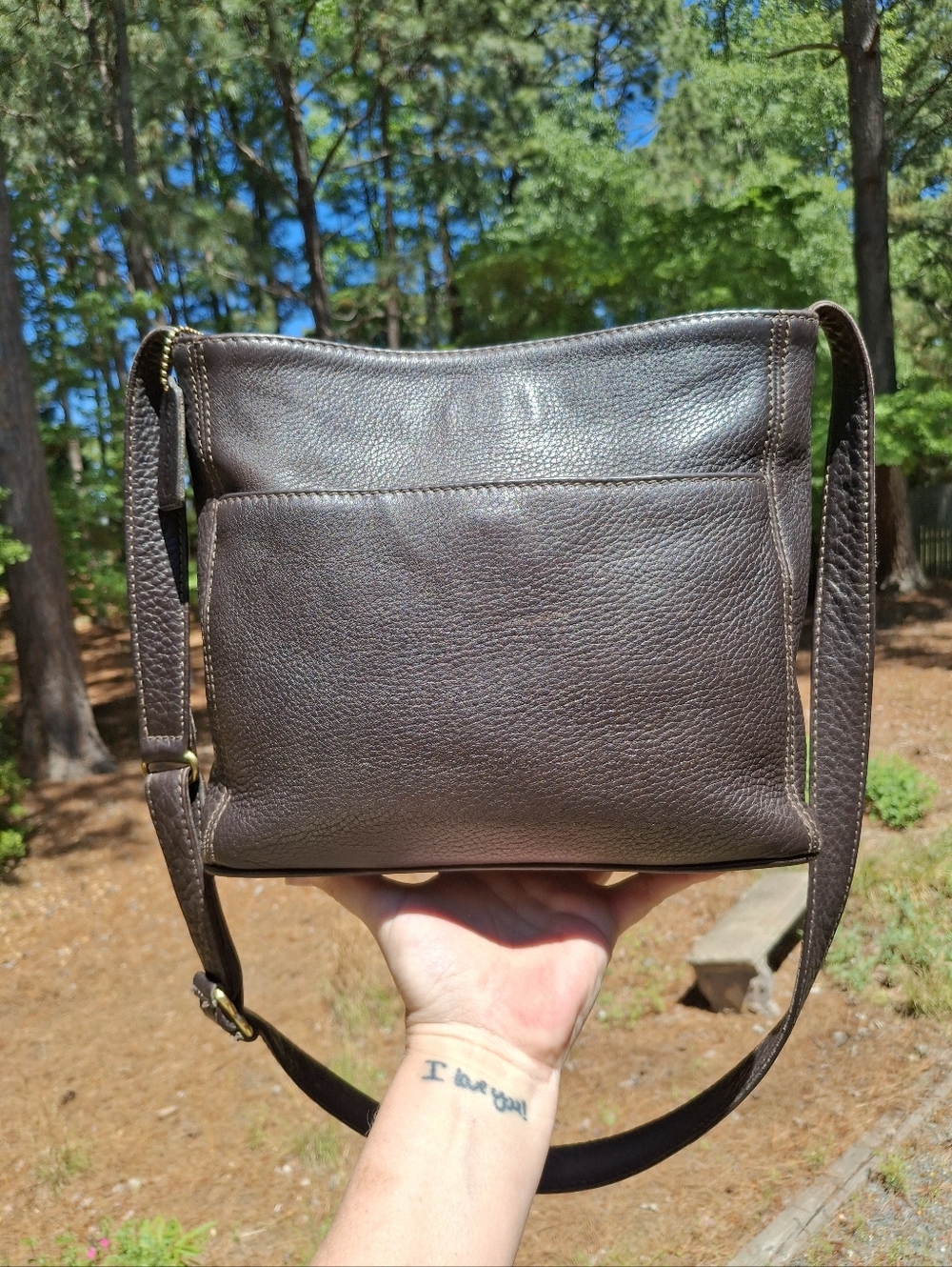 Vintage 1996 Coach Sonoma Brown Pebbled Leather Pocket Zip Crossbody #4924 - Picture 3 of 13
